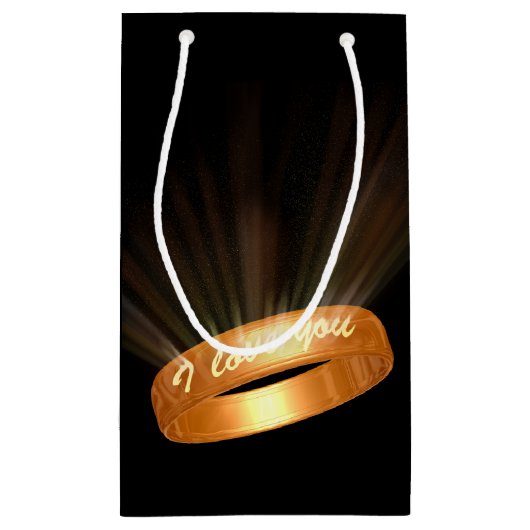 "Ik hou van je" Golden Ring Klein Cadeauzakje (Achterkant)