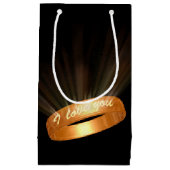 "Ik hou van je" Golden Ring Klein Cadeauzakje (Voorkant)