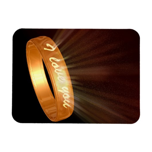 "Ik hou van je" Golden Ring Magneet (Horizontaal)