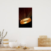 "Ik hou van je" Golden Ring Poster (Keuken)