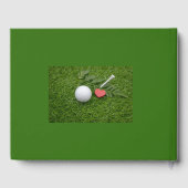 Ik hou van je golfer golfbal met t-shirt op groen gastenboek (Achterkant)
