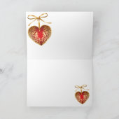 Ik hou van je gouden filigraan hart Valentijn Kaar Feestdagen Kaart (Binnen)