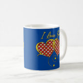 Ik hou van je gouden hart koffiemok (Voorkant rechts)