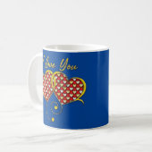 Ik hou van je gouden hart koffiemok (Voorkant links)