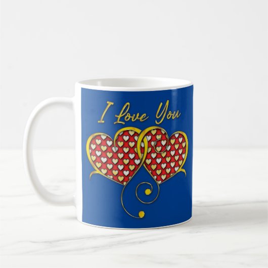 Ik hou van je gouden hart koffiemok (Links)