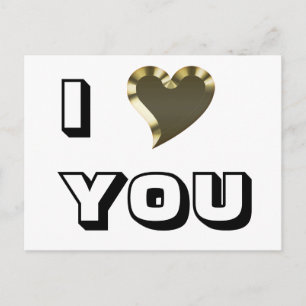 Ik hou van je gouden hart, moderne gedurfde typogr briefkaart