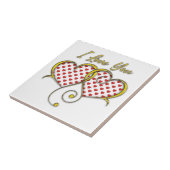 Ik hou van je gouden hart tegeltje (Zijkant)