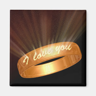"Ik hou van je" Gouden Ring Magneet