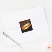"Ik hou van je" Gouden Ring Vierkante Sticker (Envelop)