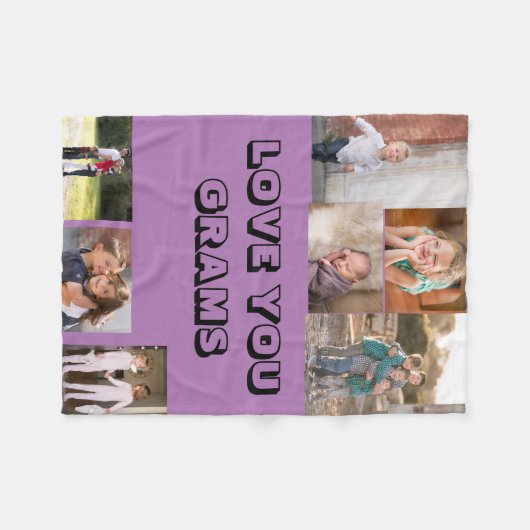 Ik hou van je Grams Fleece Deken (Voorkant (Horizontaal))