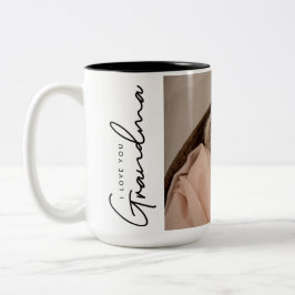 Ik hou van je Grandma Foto van baby Tweekleurige Koffiemok