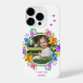 Ik hou van je GRANNY Foto kleurrijke Floral Modern Case-Mate iPhone Case (Achterkant)