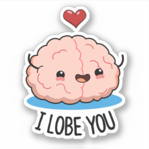 Ik hou van je grappige Brain Pun Sticker