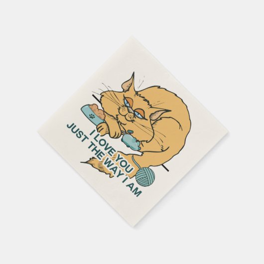 Ik hou van je grappige kat grafisch Gezegde Servetten (Hoek)