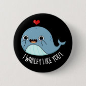Ik hou van je grappige walvis, die donker is... ronde button 5,7 cm (Voorkant)