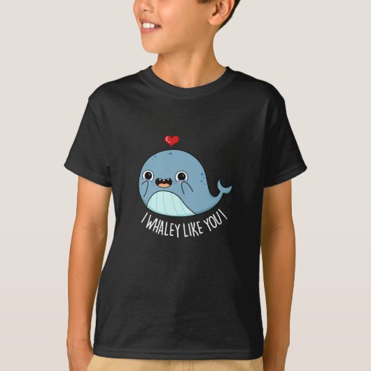 Ik hou van je grappige walvis, die donker is... t-shirt (Voorkant)