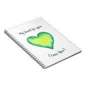 Ik hou van je griezelen en blauw hart. notitieboek (Rechterzijde)