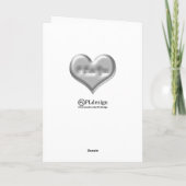 Ik hou van je grijze hart met metallisch effect kaart (Achterkant)