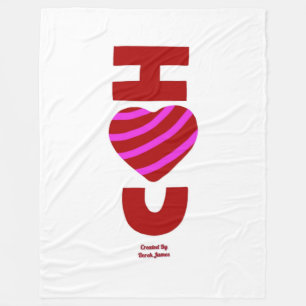 Ik hou van je grote rugzak fleece deken