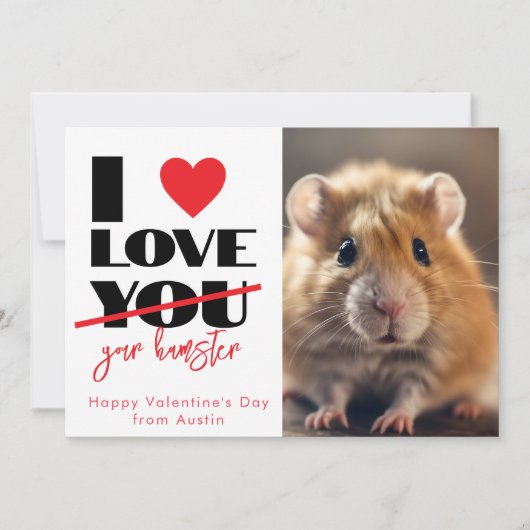 Ik hou van je hamster grappige Valentijnsdag Feestdagenkaart (Voorkant)