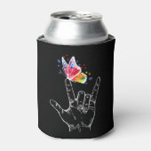 Ik hou van je handgebarentaal Butterfly Puzzle Pie Blikjeskoeler (Blikje Voorkant)