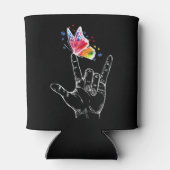 Ik hou van je handgebarentaal Butterfly Puzzle Pie Blikjeskoeler (Achterkant)