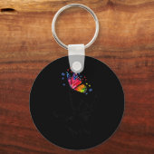 Ik hou van je handgebarentaal Butterfly Puzzle Pie Sleutelhanger (Voorkant)