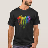 Ik hou van je handgebarentaal regenboogkunst ASL G T-shirt (Voorkant)