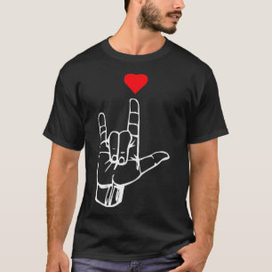 Ik hou van je handje ASL Gift for Men Kinder V T-shirt