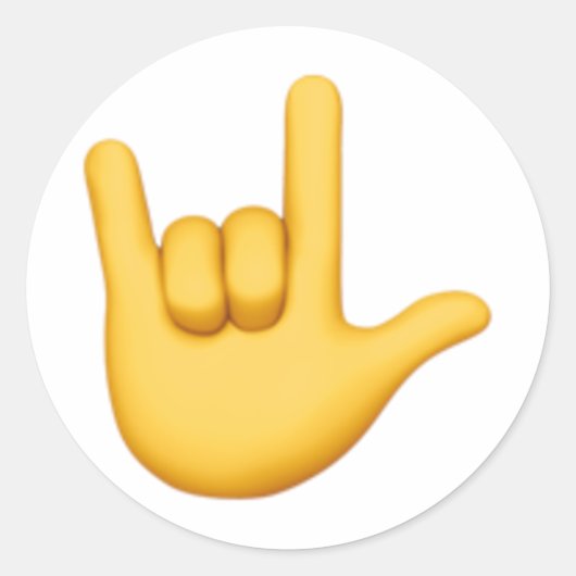 Ik hou van je handschrift - Emoji Ronde Sticker (Voorkant)