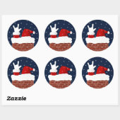 Ik hou van je handvorm ASL Santa Kerst sticker (Vel)