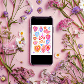 Ik hou van je Happy Valentijn Bright Whimsical Hea Kaart