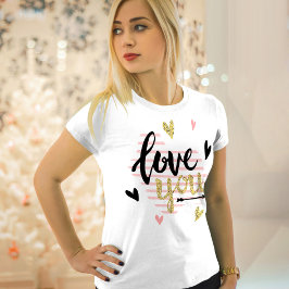 Ik hou van je | Happy Valentijnsdag Modern Schatti T-shirt