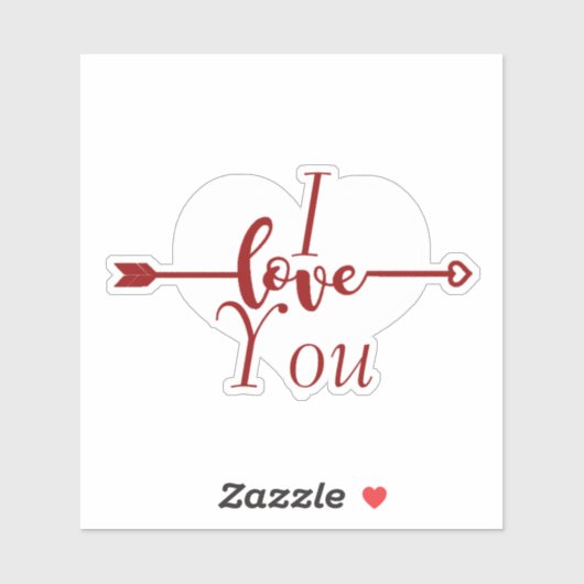 Ik hou van je hart Aangepaste vinylSticker Sticker (Vel)