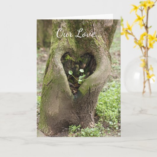 Ik hou van je hart bomen Wenskaart Kaart (Gele Bloem)