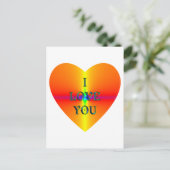 "Ik hou van je" hart Briefkaart (Staand voorkant)