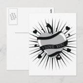 Ik hou van je hart briefkaart (Voorkant / Achterkant)