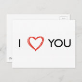 Ik hou van je hart briefkaart (Voorkant / Achterkant)