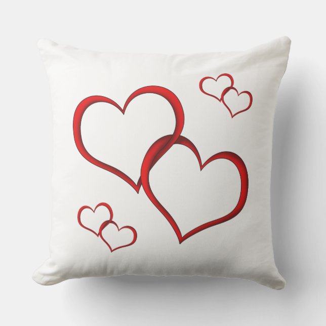 Ik hou van je hart en pijl en rood hart buitenkussen (Voorkant)