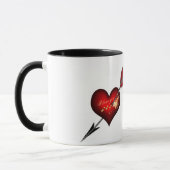 Ik hou van je hart en pijl mok (Links)