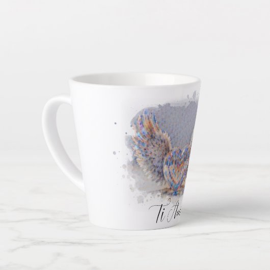 *~* Ik hou van je hart engel vleugels AP78 Ti Amo Latte Mok (Linkerhoek)
