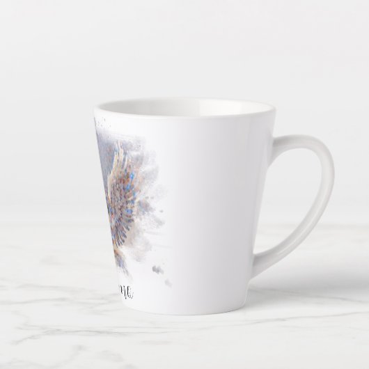 *~* Ik hou van je hart engel vleugels AP78 Ti Amo Latte Mok (Rechts)