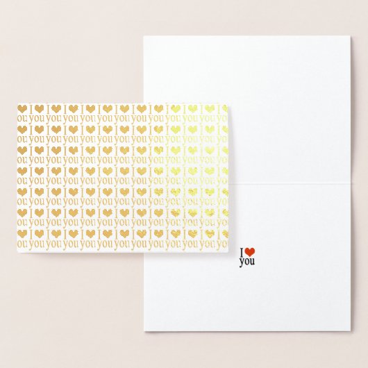 Ik hou van je - hart goud folie kaarten (Display)