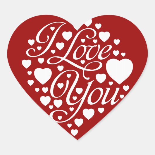 Ik hou van je hart hart sticker (Voorkant)