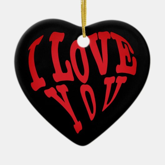 Ik hou van je hart keramisch ornament (Voorkant)