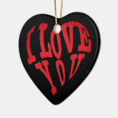 Ik hou van je hart keramisch ornament (Links)