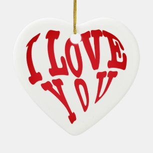 Ik hou van je hart keramisch Ornament