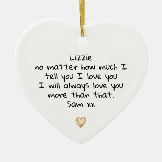 Ik hou van je hart keramisch ornament (Voorkant)