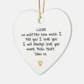 Ik hou van je hart keramisch ornament (Links)