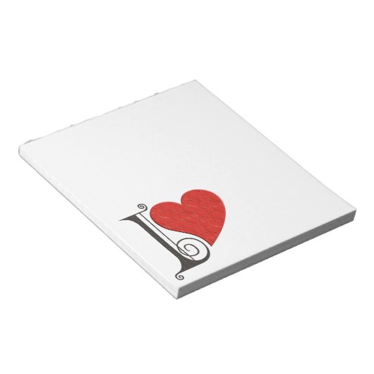 Ik hou van je - hart notitieblok (Schuin)